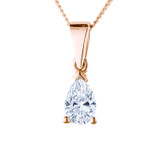 pear cut diamond ashes or hair necklace in rose gold