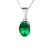 emerald oval cut pendant in white gold with memorial ashes