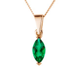 rose gold pendant with marquise cut emerald