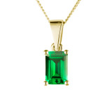 emerald ashes pendant in rectangular cut and yellow gold