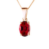 rose gold pendant necklace with ruby oval