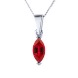 Ruby marquise cut ashes pendant necklace in sterling silver