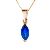 ashes or hair blue sapphire pendant in rose gold