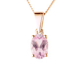 rose gold memorial pendant with pink sapphire oval cut gemstone