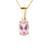 oval cut pink sapphire ashes pendant in yellow gold