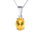 yellow sapphire white gold oval ashes pendant