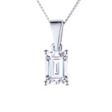 rectangular cubic zirconia ashes necklace - emerald cut