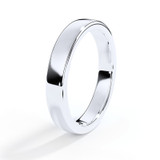 4mm Ashes Memorial Ring in Slight Court Profile with Ashes or Hair
