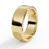 Yellow Gold 8mm Slight Court Ashes Memorial Ring