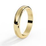 solid yellow gold d shaped ashes or hair memorial ring