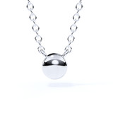 Back view of the rubover diamond necklace with a smooth silver finish.