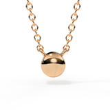 Back view of the rubover diamond necklace with a smooth rose gold finish.