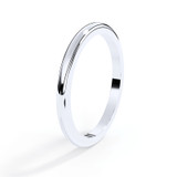 D-Shaped Stacking Memorial Ring in Silver