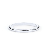 White Gold D-Shaped Ashes Memorial Stacking Ring