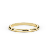 Stacking Ring with D Shaped Profile in Yellow Gold