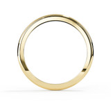 2mm Yellow Gold Ashes or Hair Memorial D-Shaped Ring