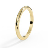 Yellow Gold D-shaped Ashes Memorial 2mm Ring