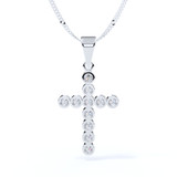 Diamond Bezel Set Cross Ashes Pendant Necklace