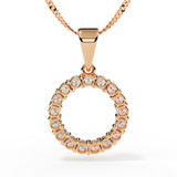 Back View of Rose Gold Diamond Halo Pendant