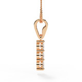 Three Diamond Rose Gold Mini Drop Pendant Suitable for Ashes or Hair