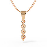 Rose Gold Mini Drop Ashes Diamond Pendant from Behind