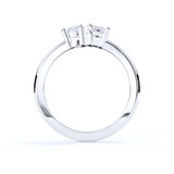 White Gold Two Stones Ashes Memorial Ring