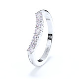 Curved Wishbone Enhancer Ring in White Gold for Ashes or Hair