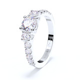Sterling Silver Diamond Engagement Ring Suitable for Ashes