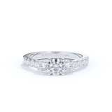 White Gold Tapered Trilogy Diamond Memorial Ring