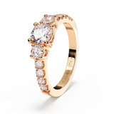 Diamond Engagement Ring with Shoulder Set Detail for Ashes in Rose Gold