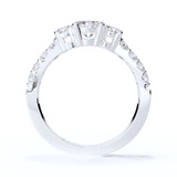 Sterling Silver Tapered Diamond Trilogy Ashes or Hair Ring