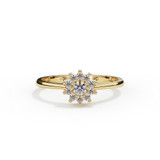 Yellow Gold Flower Diamond Ashes Ring