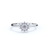 Flower Diamond Ashes Ring in Silver