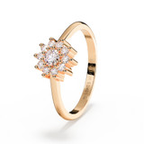 Rose Gold Diamond Flower Cluster Ashes Ring