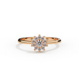 Diamond Flower Cluster Rose Gold Ashes Memorial Ring