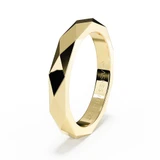 Solid Yellow Gold Harlequin Facet Design Memorial Ashes Ring
