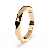 Faceted Harlequin Ashes Band Ring in Solid Rose Gold
