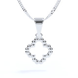White Gold Beaded Clover Ashes Pendant