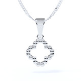 White Gold Bubble Clover Pendant for Ashes or Hair