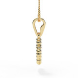 Beaded Clover Memorial Pendant in Yellow Gold