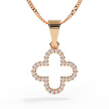 Rose Gold Diamond Clover Memorial Pendant