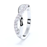 Diamond Infinity Symbol Crossover Ring in Silver for Ashes and Hair