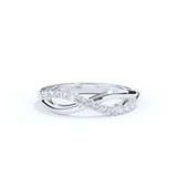 Crossover Infinity Diamond Design Ashes Ring in White Gold