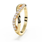 Yellow Gold Diamond Infinity Crossover Eternity Memorial Ring