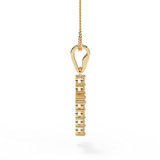 Yellow Gold Ashes Memorial Cross Pendant with Diamonds
