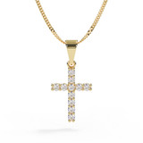 Yellow Gold Memorial Diamond Cross Pendant