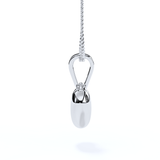 white gold heart pendant for ashes or hair memorial