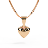 rose gold domed heart pendant memorial with ashes