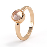 rose gold memorial ring with clear ashes gemstone