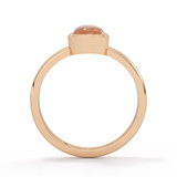 no resin ashes memorial ring with clear fused glass gemstone in rose gold